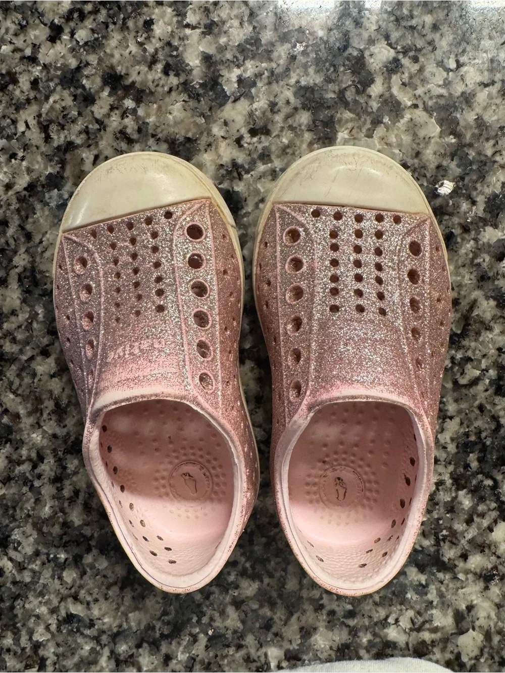 Native Kids Glitter Slip-On Shoes - Pink